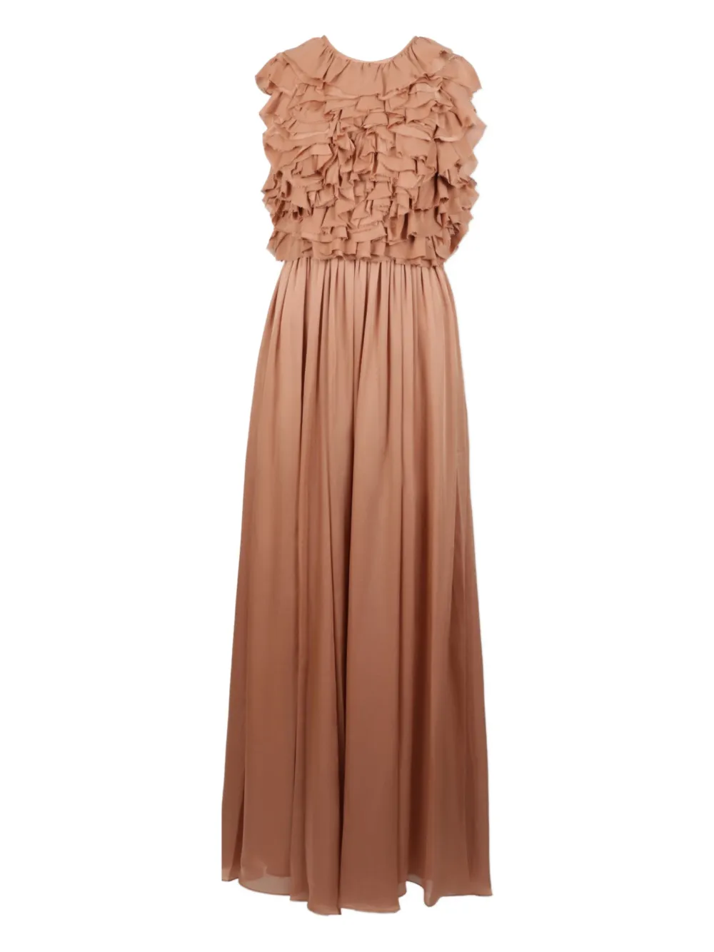 Ulla Johnson ruffled pleated gown - Neutrals