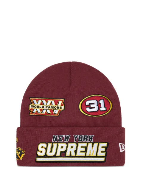 Supreme x New Era Football embroidered beanie hat