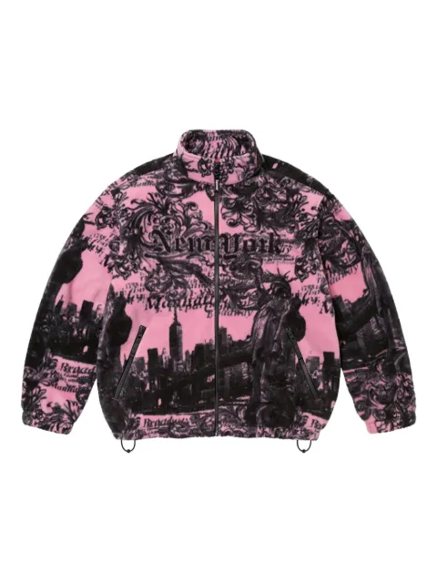 Supreme graphic fleece jacket