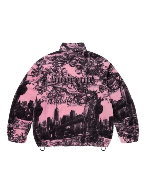 Supreme Graphic Fleece Jacket | Pink | FARFETCH