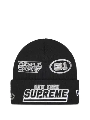Supreme x New Era Box Logo Beanie Hat | Black | FARFETCH