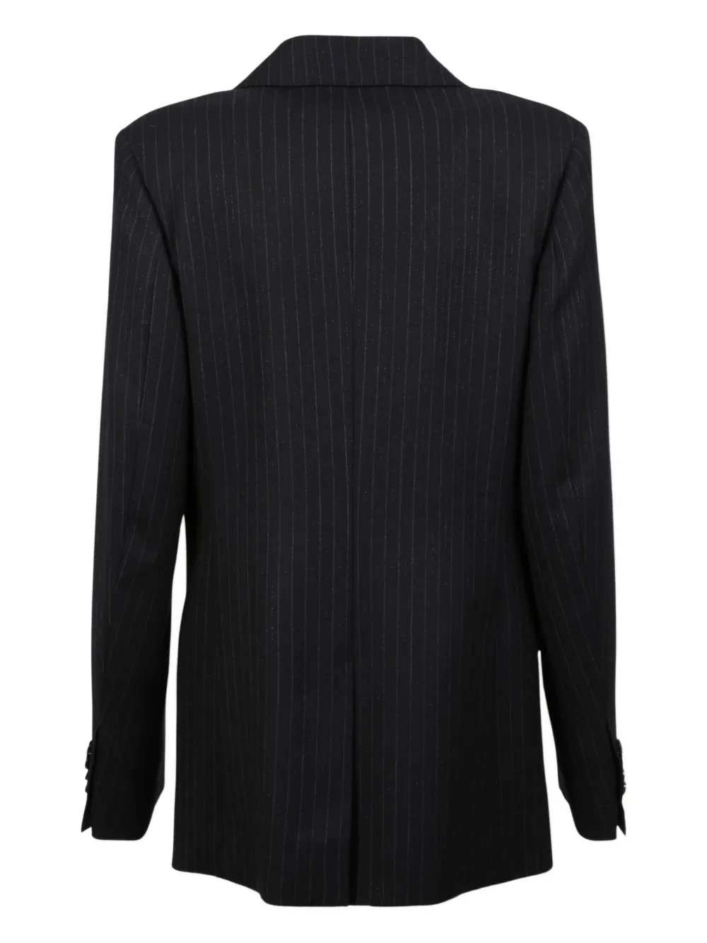 Kiton Blazer met krijtstreep en dubbele rij knopen Zwart