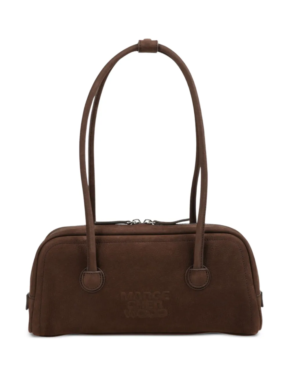 Marge Sherwood Borsa a spalla in nubuck con logo - Marrone