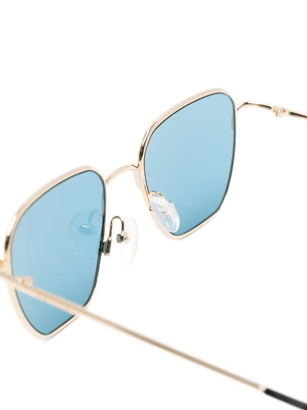 Alexander McQueen Eyewear Zonnebril met geometrisch montuur Goud