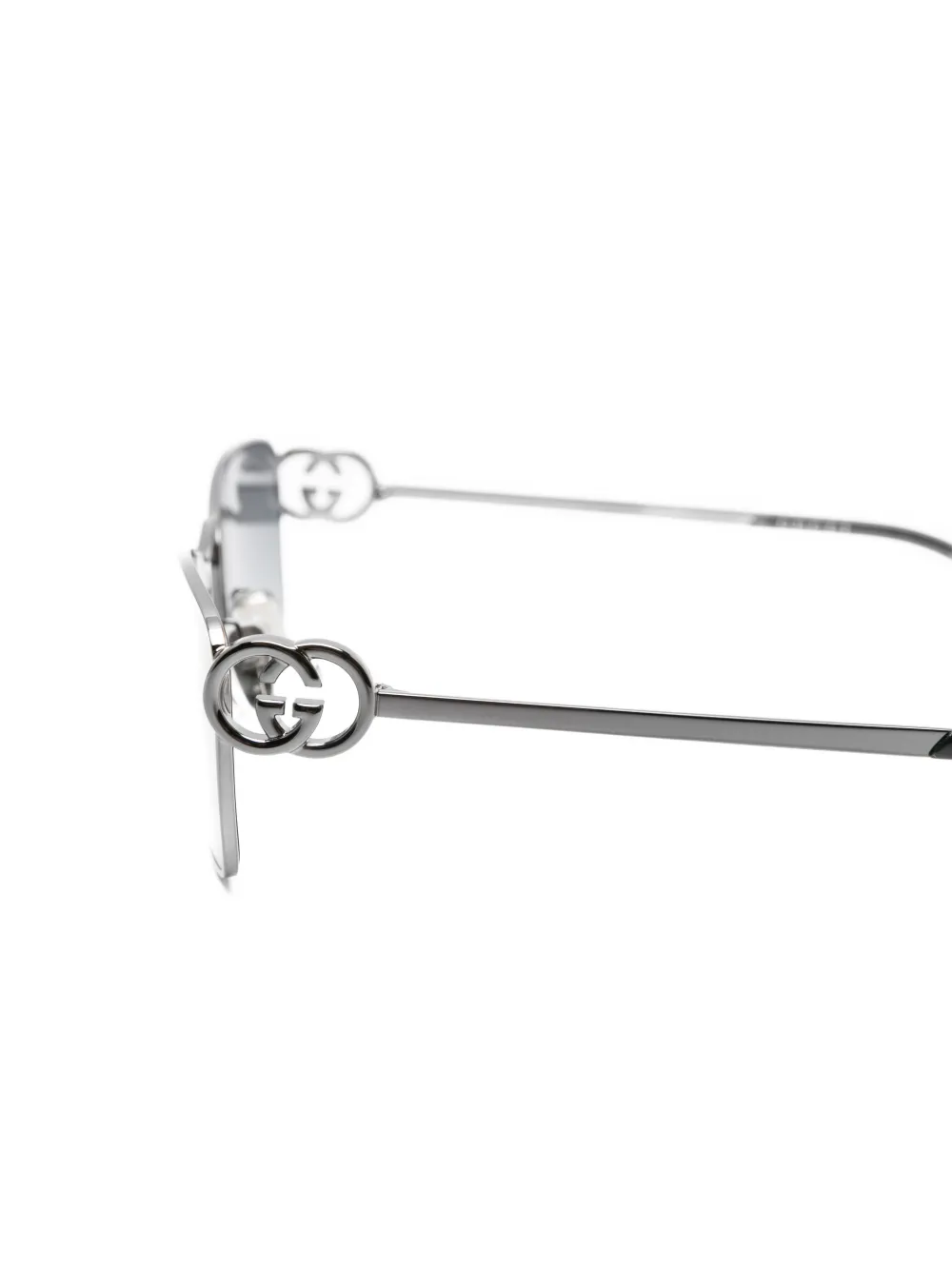 Gucci Eyewear Zonnebril met rechthoekig montuur Grijs
