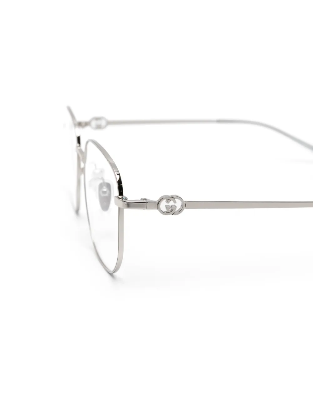  Gucci Eyewear Square Frame Glasses - Silver 