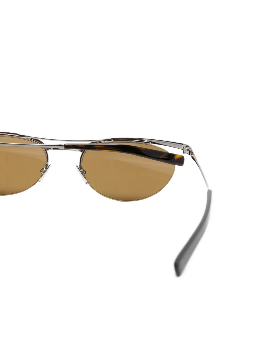 Saint Laurent Eyewear Zonnebril met rond montuur Grijs