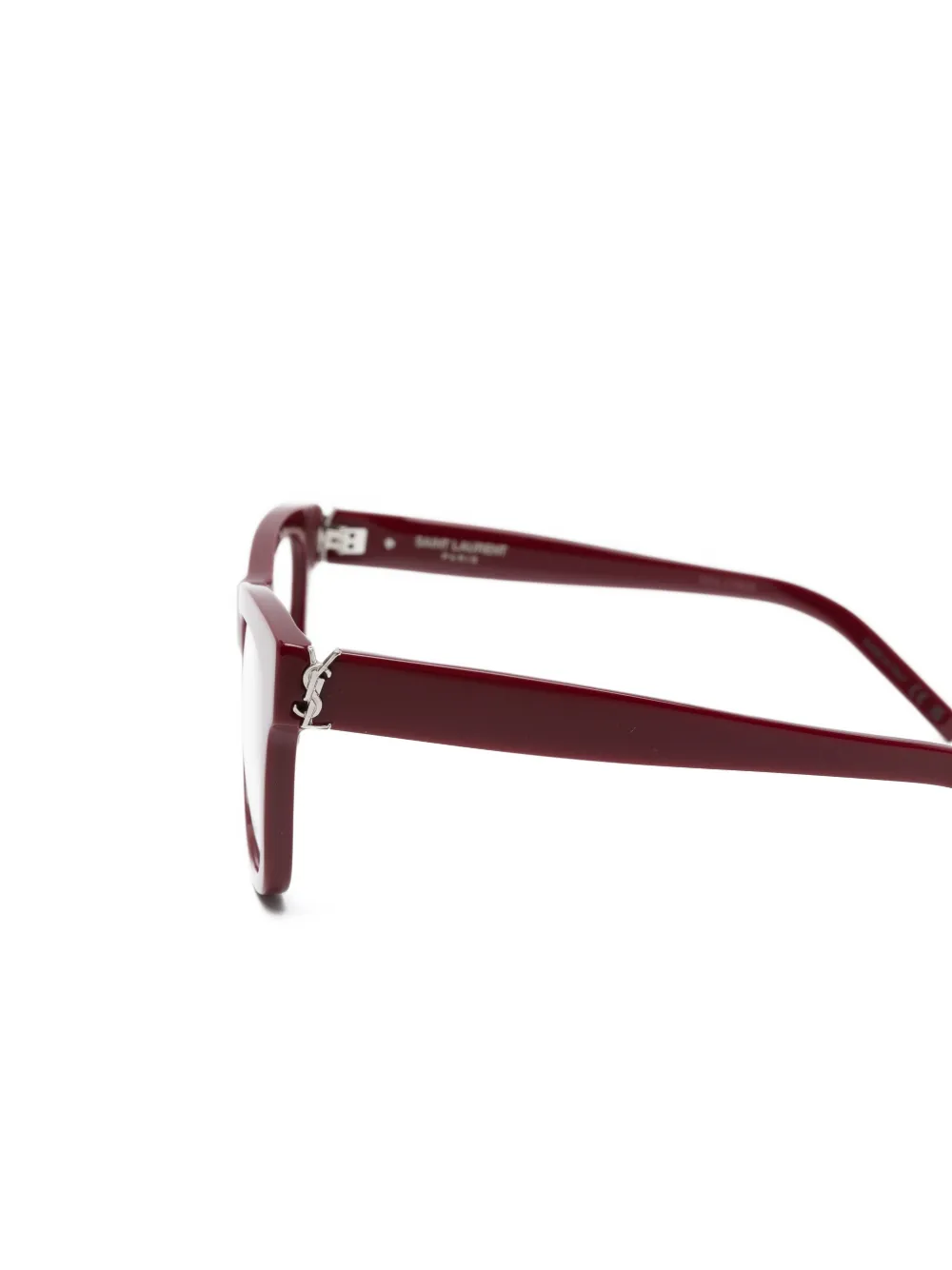  Saint Laurent Eyewear Logo Square-frame Glasses - Red 