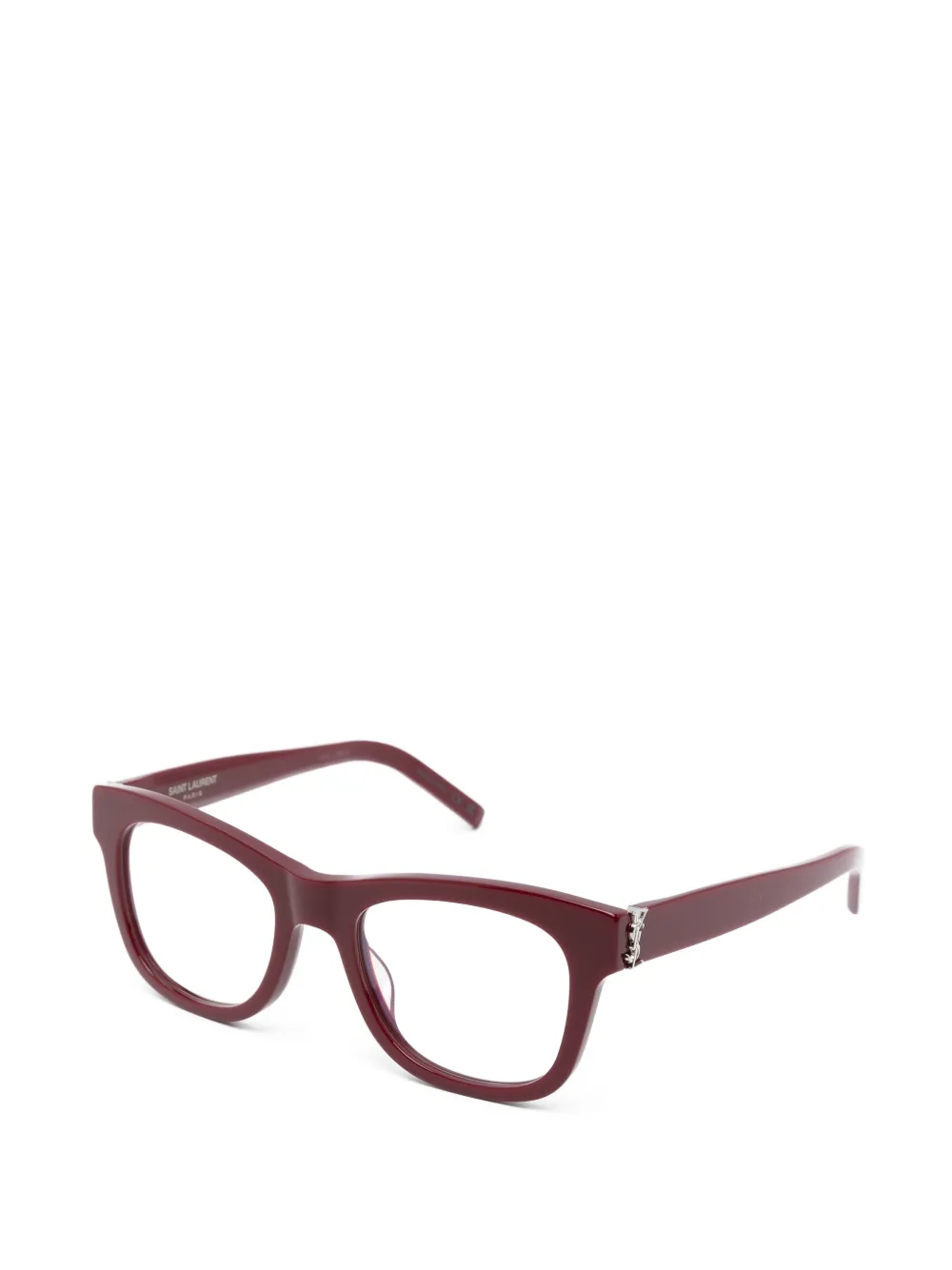  Saint Laurent Eyewear Logo Square-frame Glasses - Red 