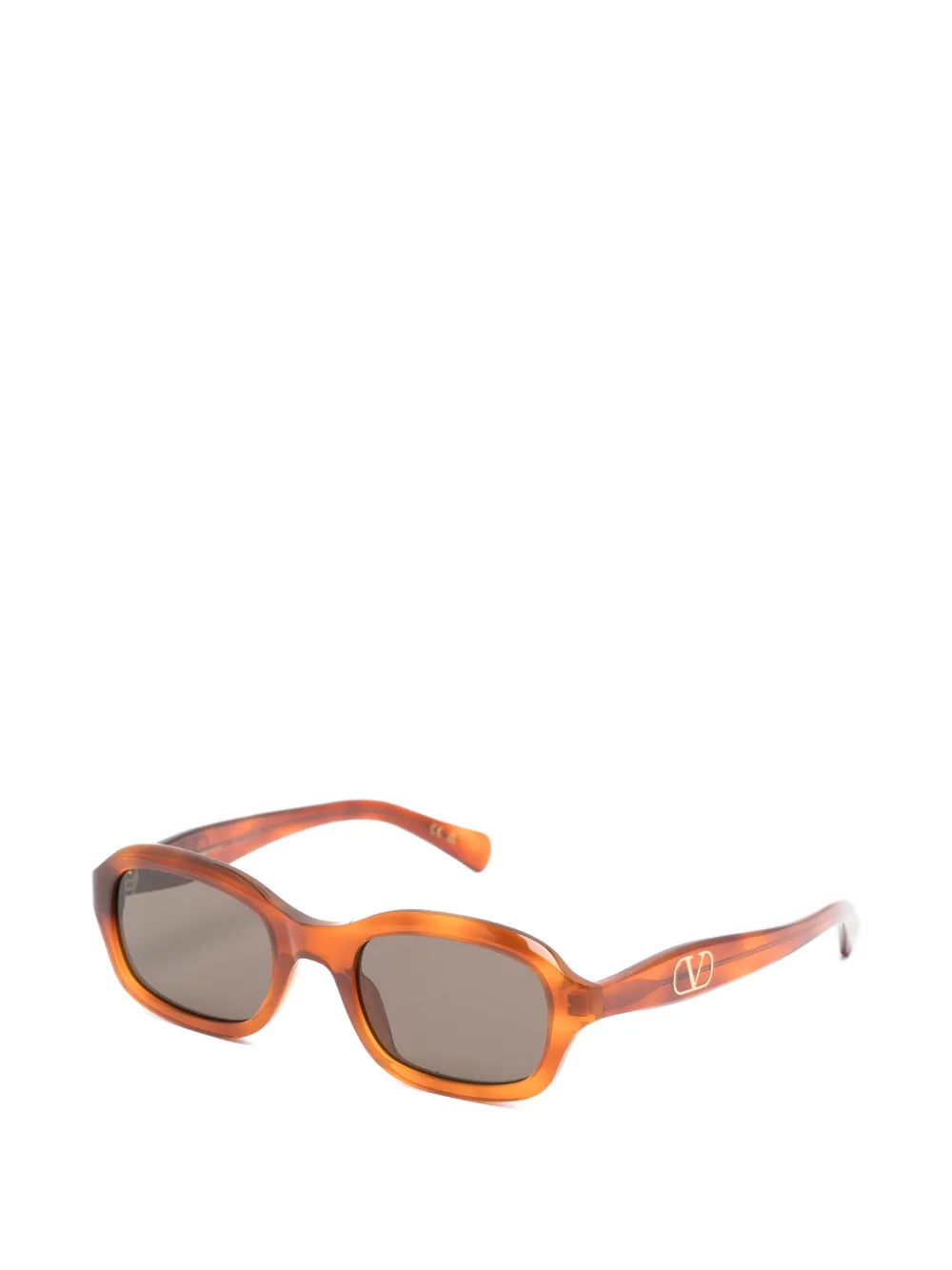 VALENTINO GARAVANI EYEWEAR Zonnebril met schildpadschild-effect en VLogo Bruin
