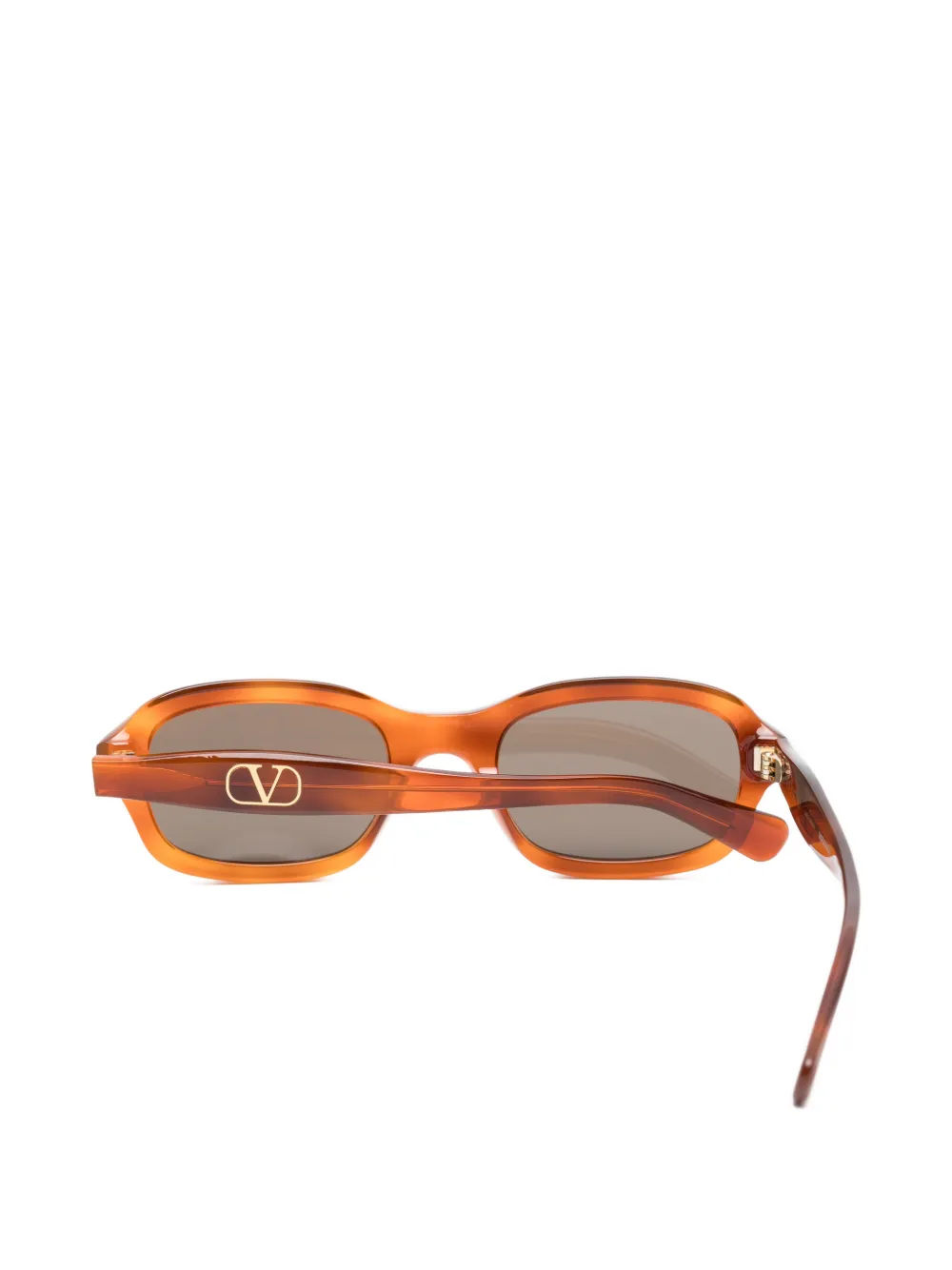 VALENTINO GARAVANI EYEWEAR Zonnebril met schildpadschild-effect en VLogo Bruin