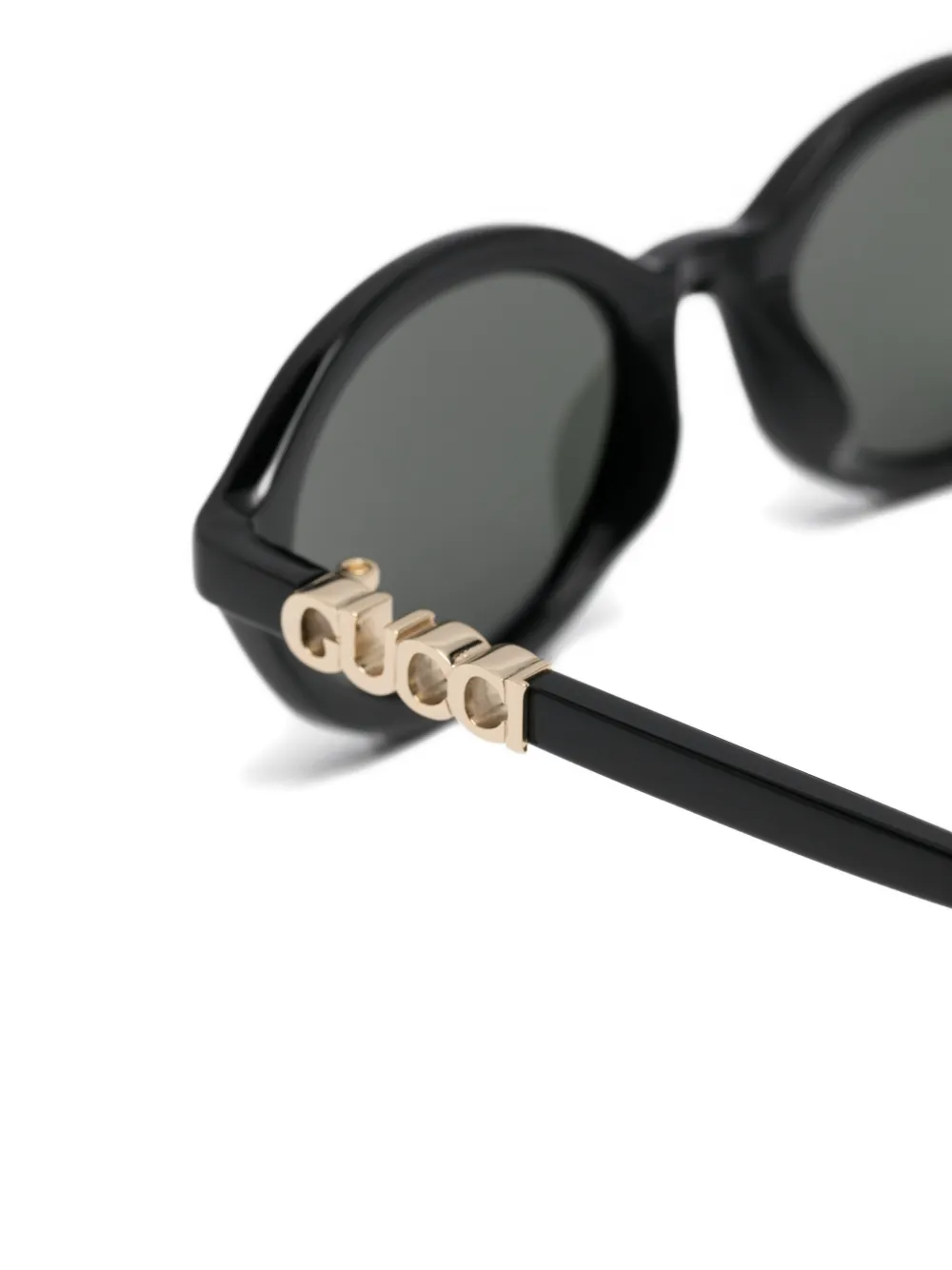 Gucci Eyewear Zonnebril met ovalen montuur en logo Zwart
