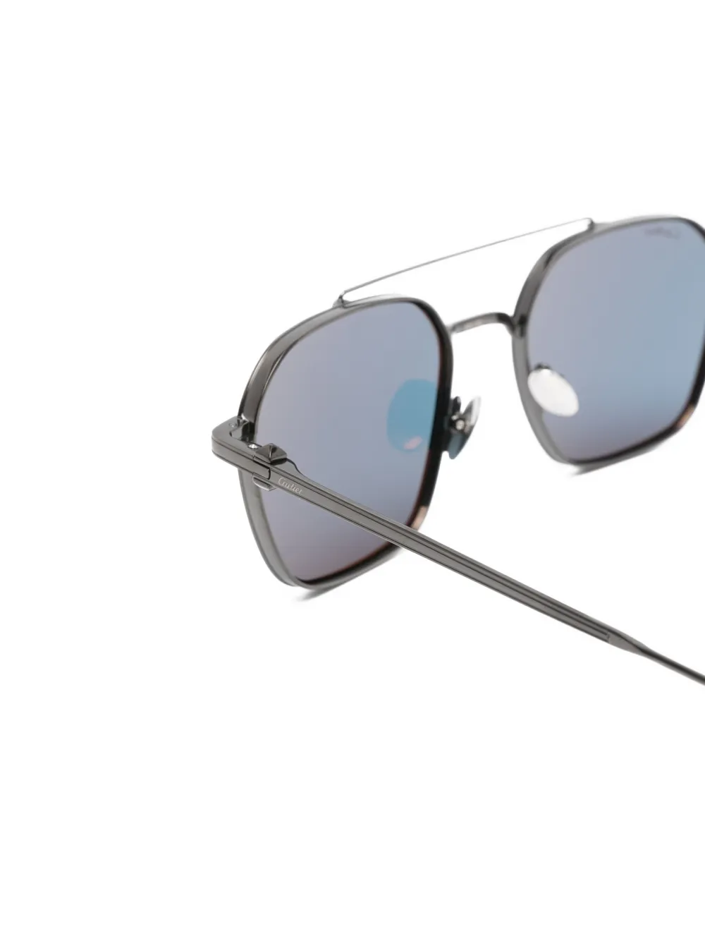 Cartier Eyewear Zonnebril met vierkant montuur Grijs