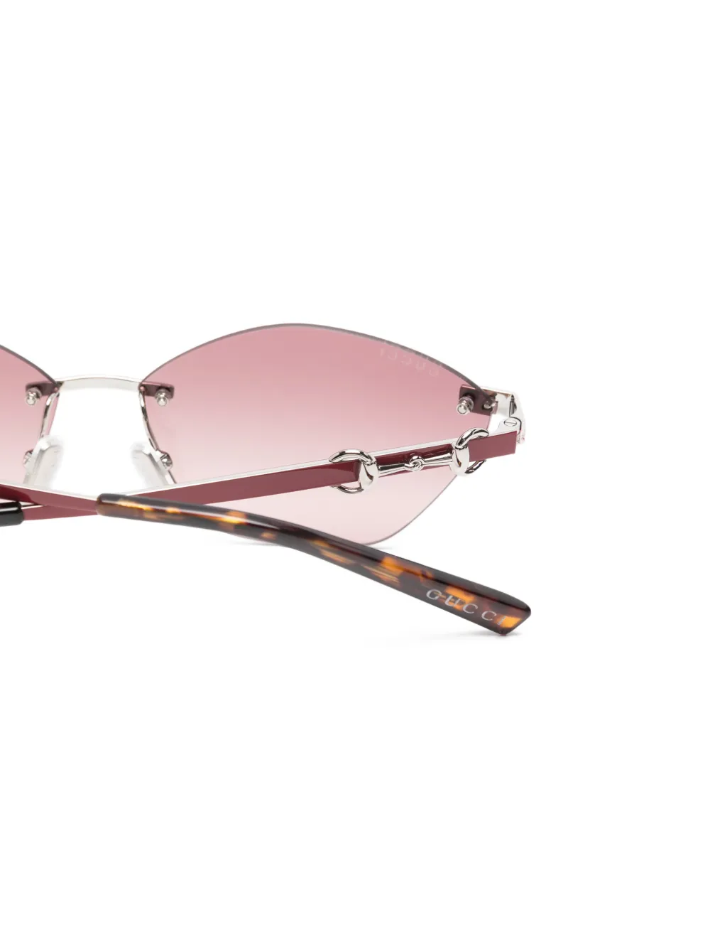 Gucci Eyewear Horsebit zonnebril zonder montuur Zilver