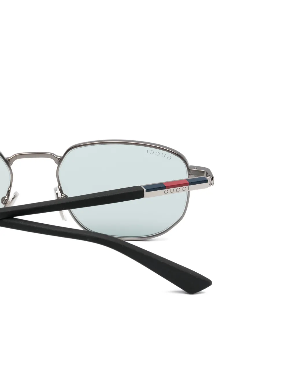 Gucci Eyewear Zonnebril met geometrisch montuur Grijs