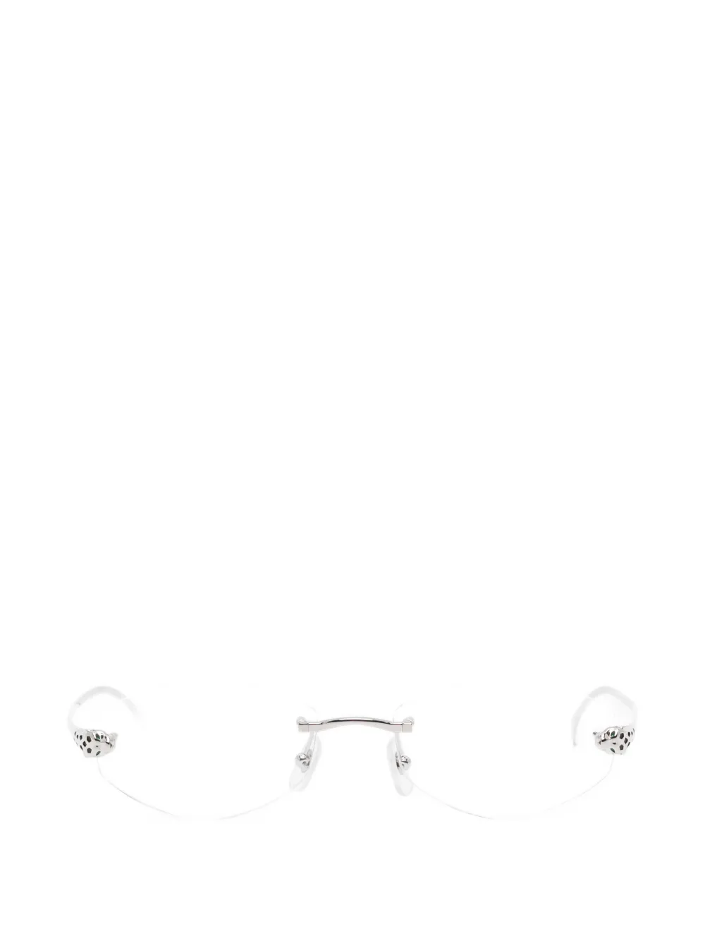 Cartier Eyewear geometric-frame rimless glasses - Argento