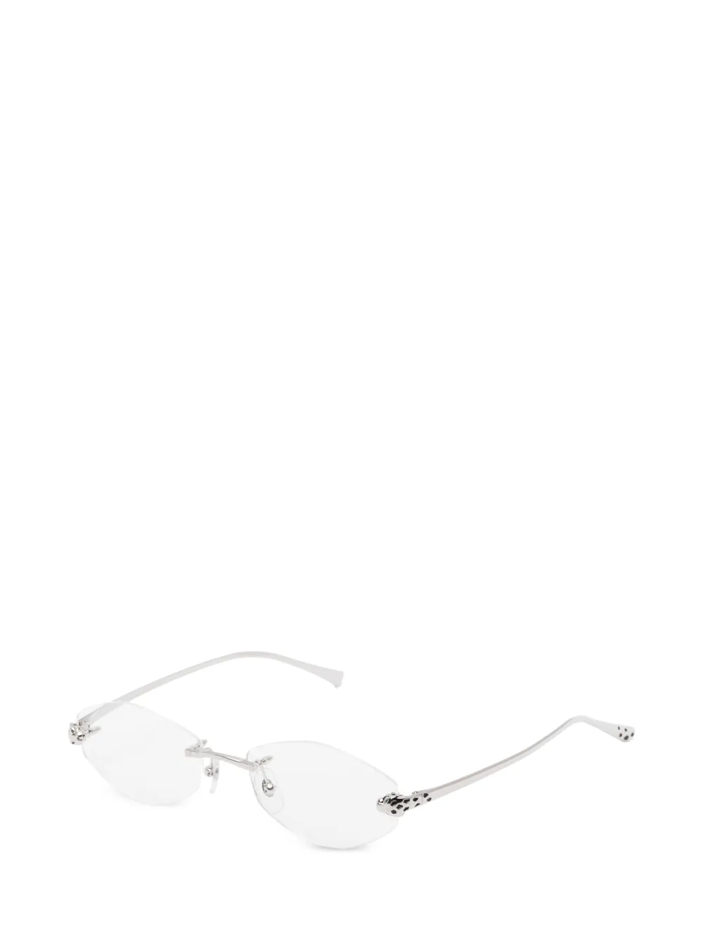 Cartier Eyewear geometric-frame Rimless Glasses | Silver | FARFETCH