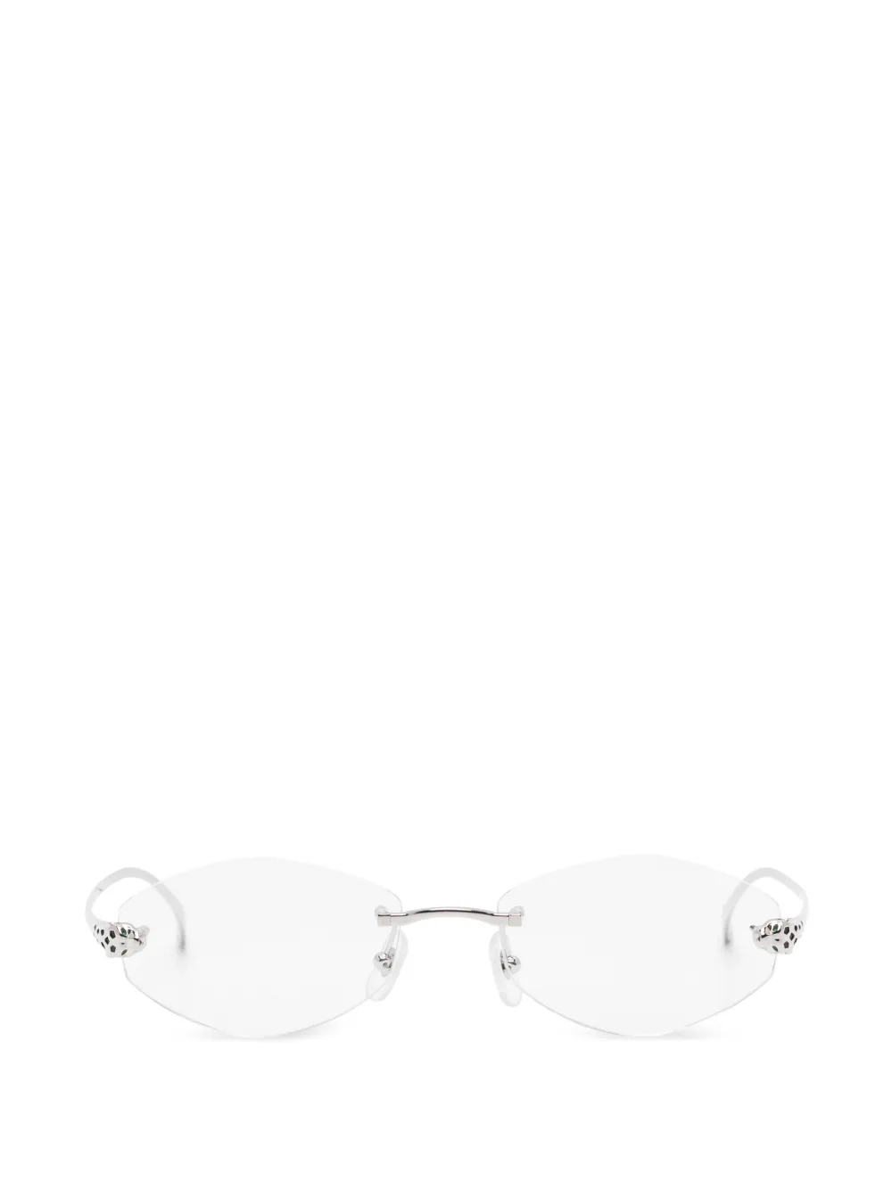 Cartier Eyewear geometric-frame rimless glasses - Argento