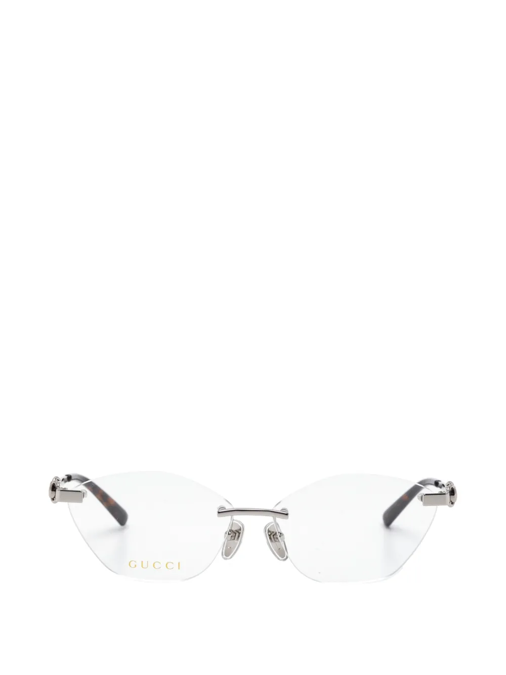 Gucci Eyewear Horsebit round-frame glasses - Silber