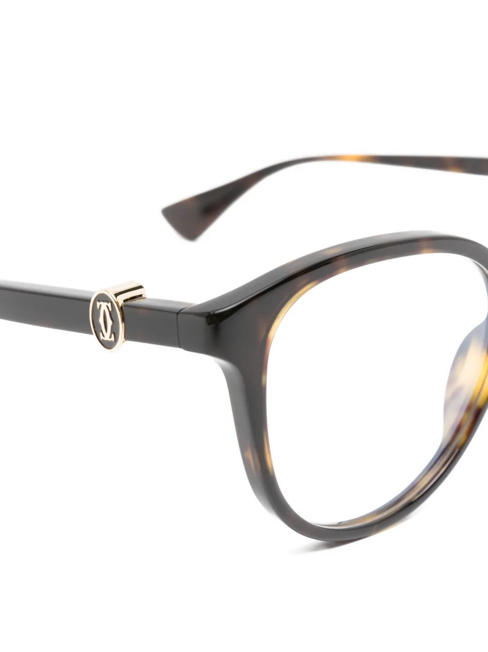  Cartier Eyewear Round-frame Glasses - Brown 