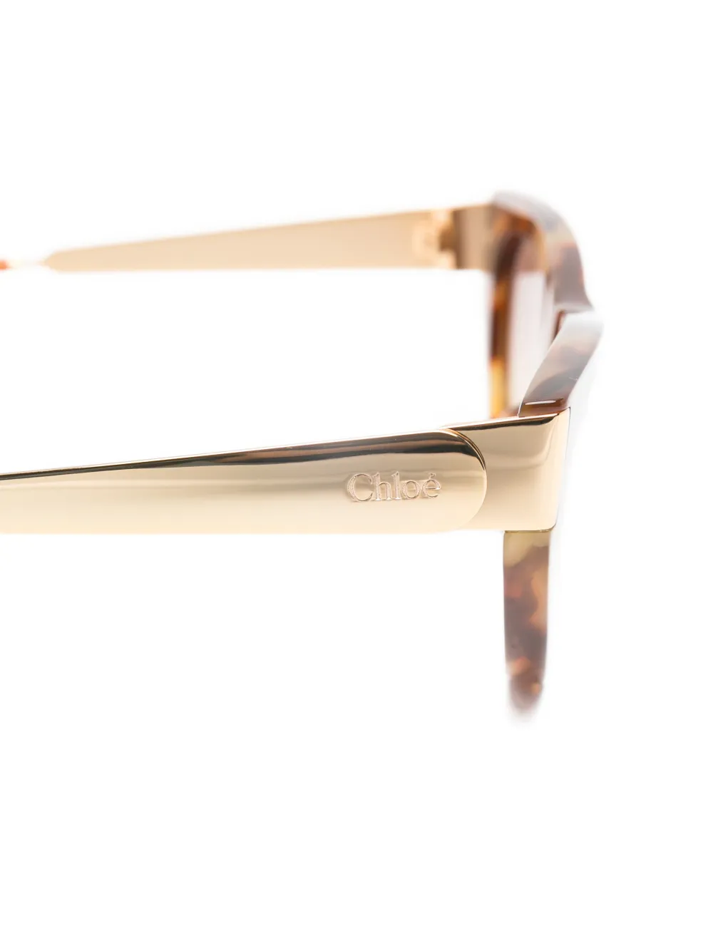 Chloé Eyewear Zonnebril met gegraveerd logo Bruin