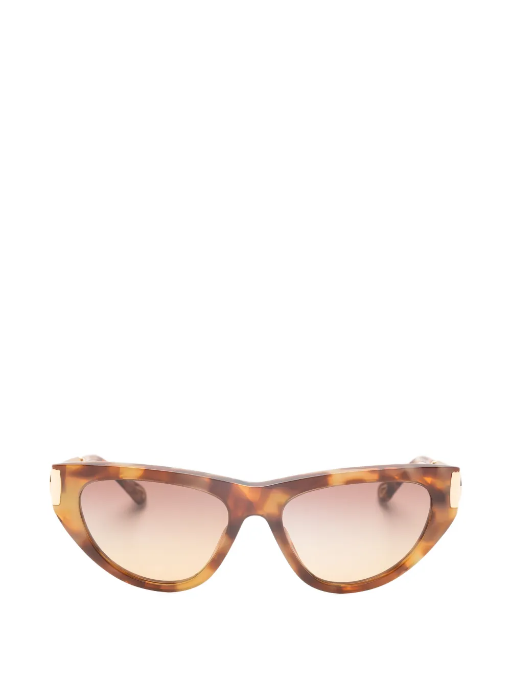 Chloé Logo雕刻太阳眼镜 In Brown