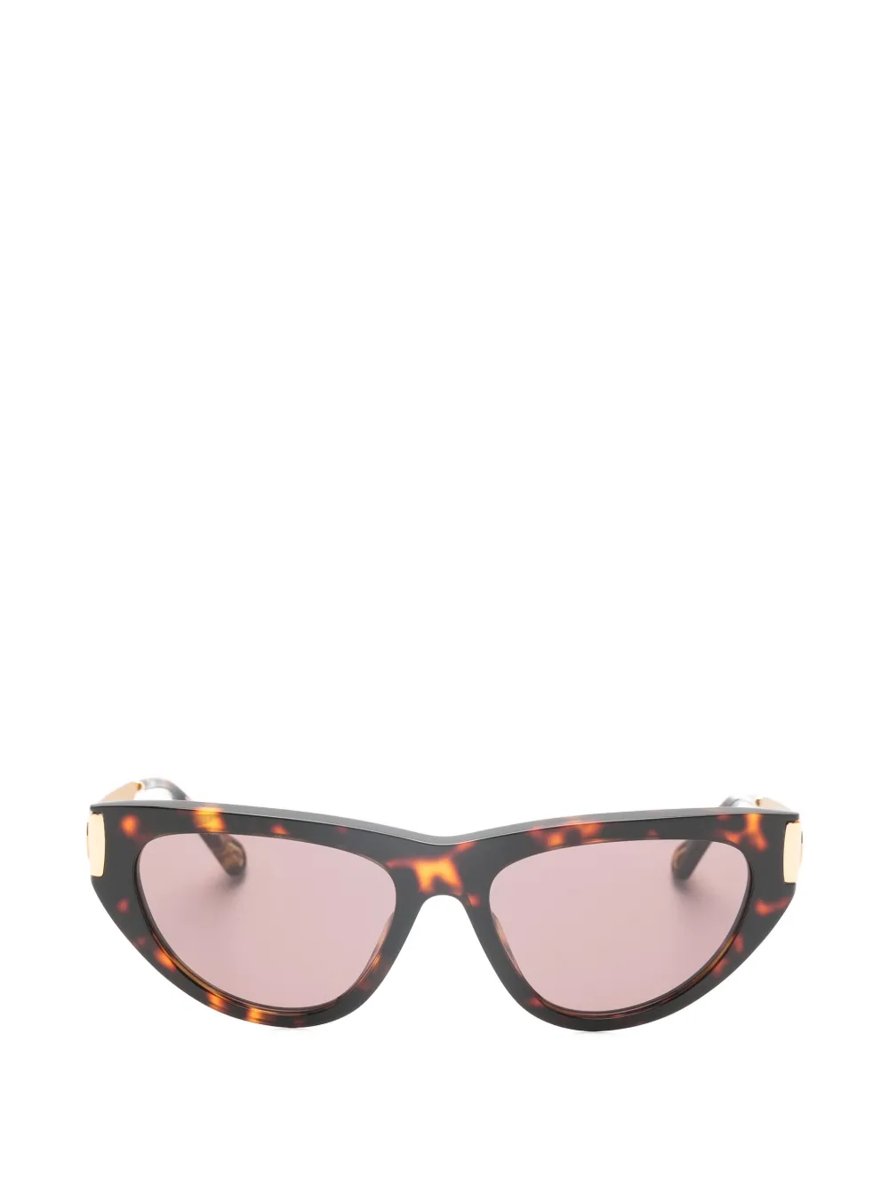 Chloé 玳瑁纹猫眼框太阳眼镜 In Brown