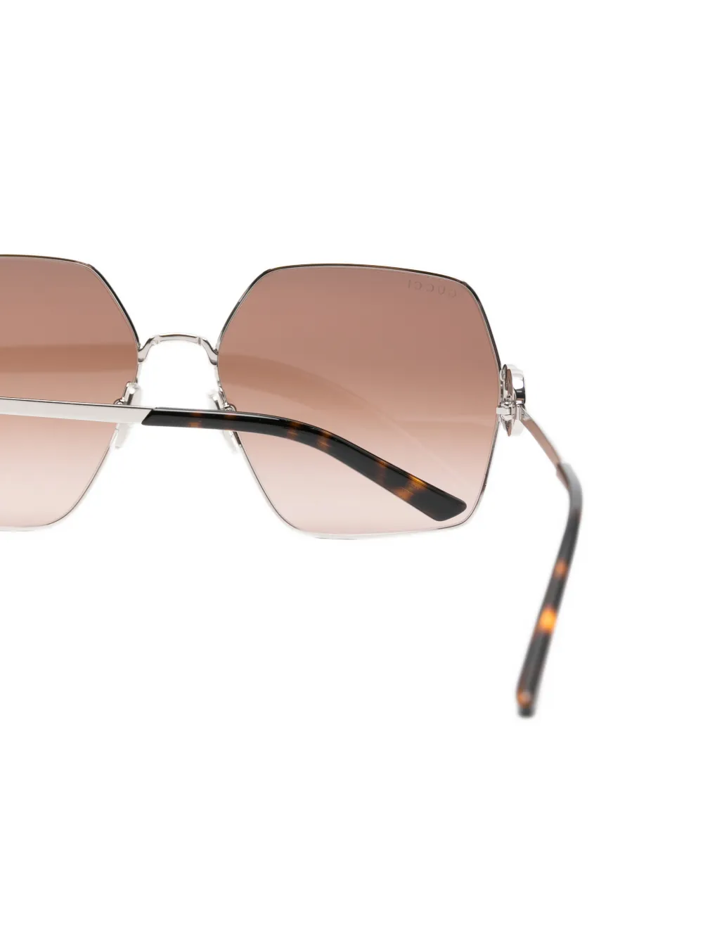 Gucci Eyewear Zonnebril met geometrisch montuur en GG-logo Zilver
