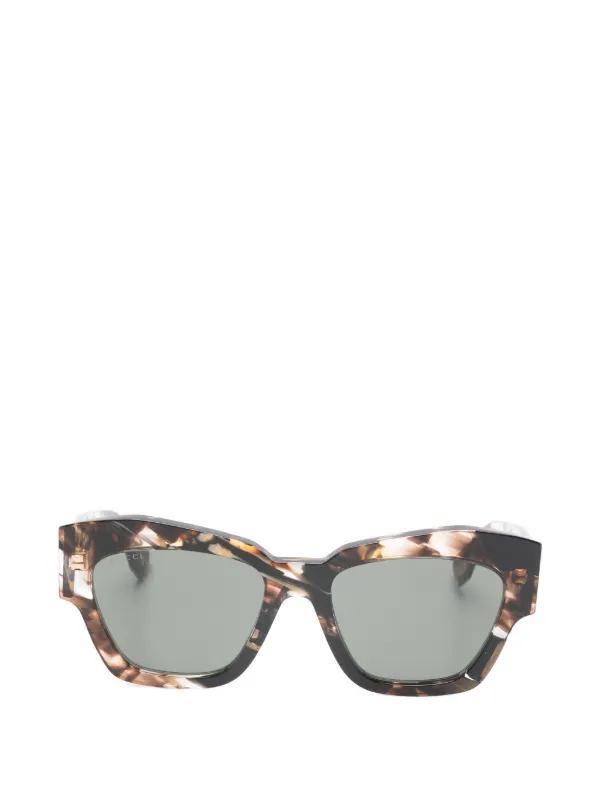 Gucci Eyewear ジオメトリックフレーム サングラス | ブラウン