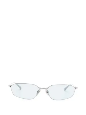 Balenciaga Eyewear Invisible 2.0 Oval Sunglasses | Silver | FARFETCH