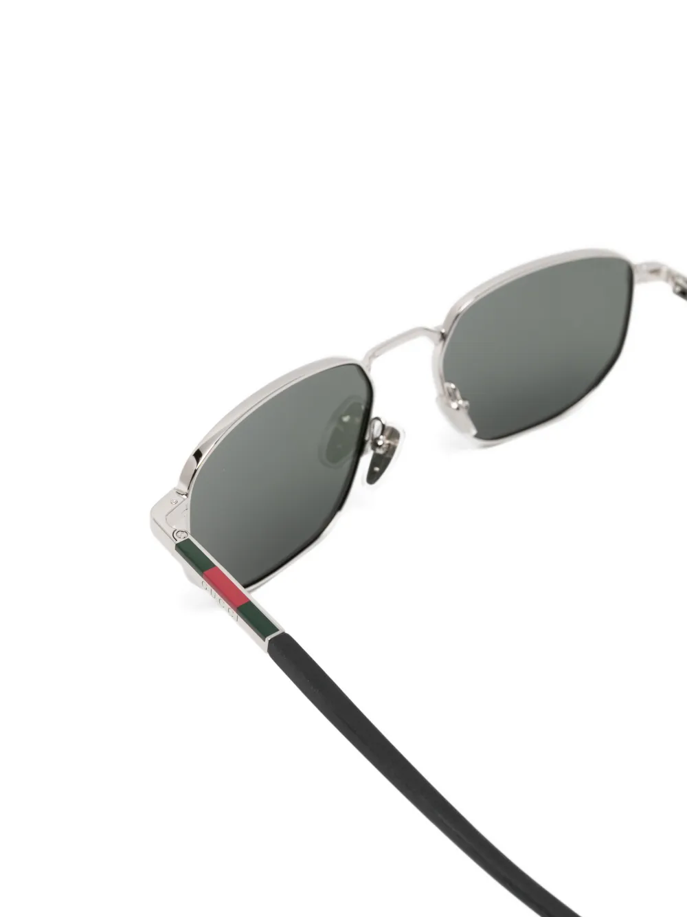 Gucci Eyewear Zonnebril met geometrisch montuur Zilver