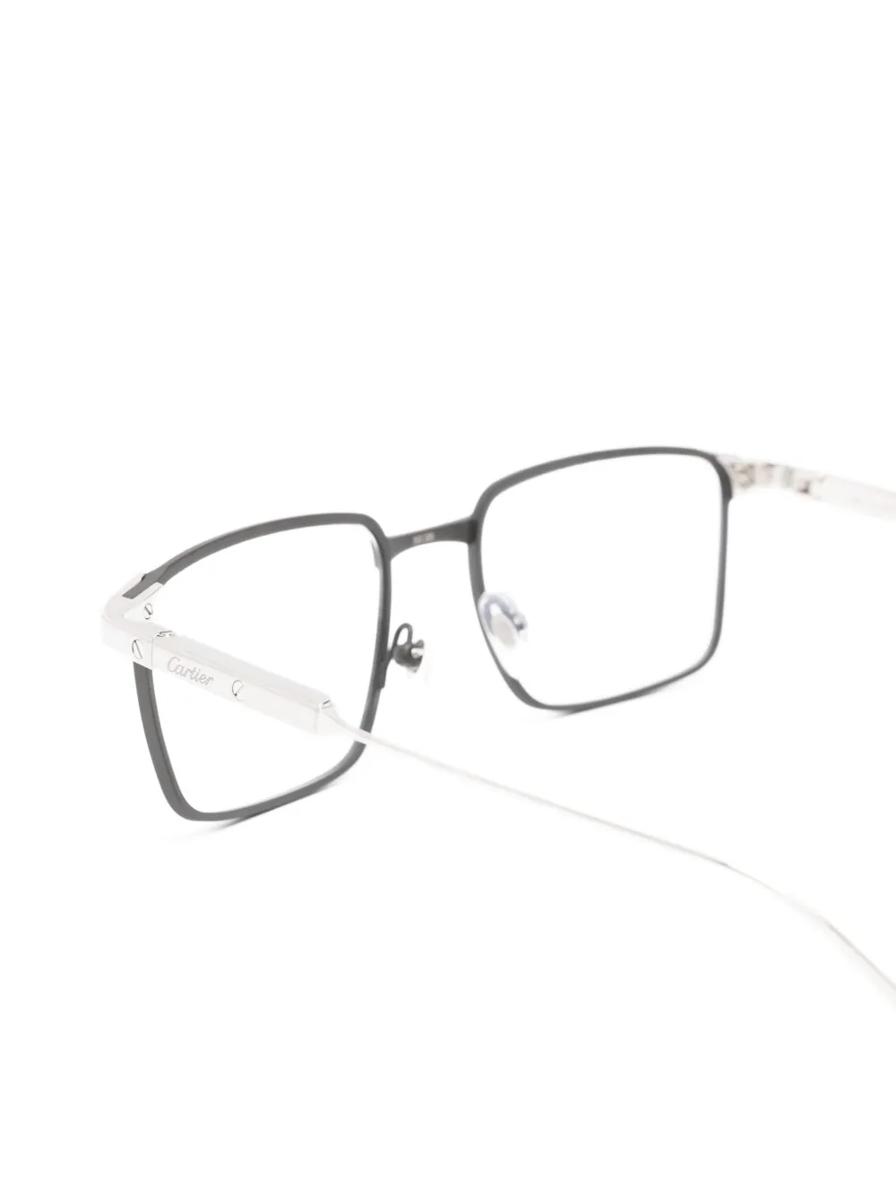  Cartier Eyewear Rectangle-frame Glasses - Grey 