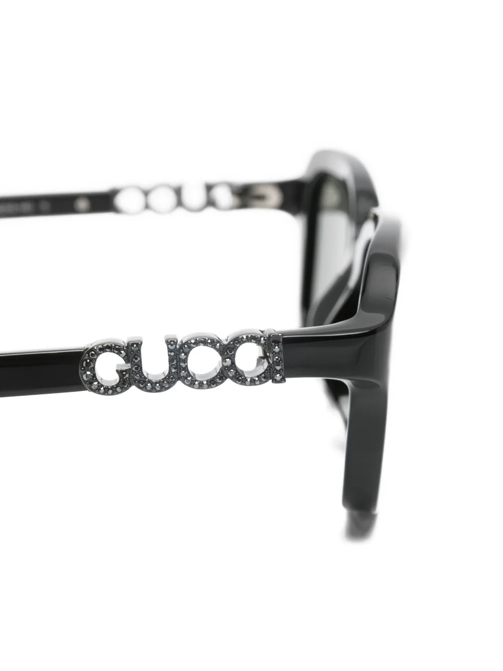 Gucci Eyewear Zonnebril met rechthoekig montuur Zwart