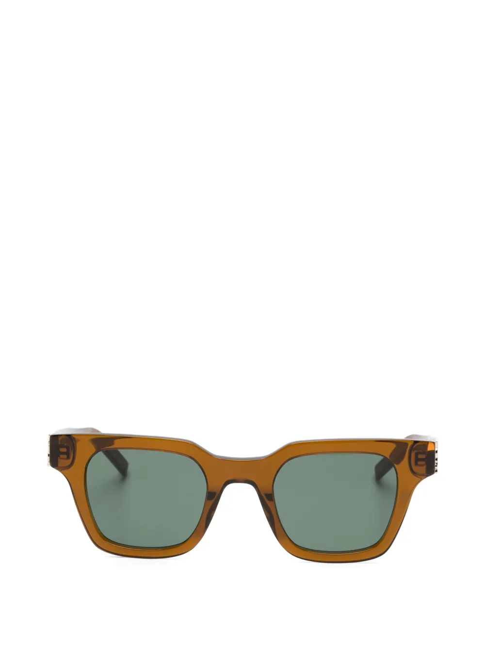 Saint Laurent Eyewear logo square-frame sunglasses - Marrone