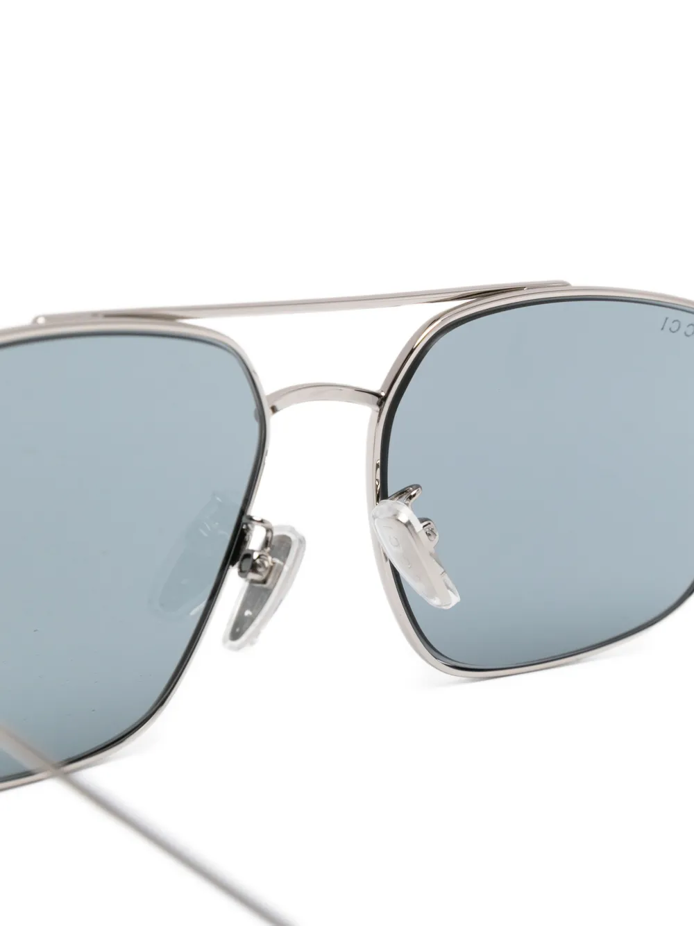 Gucci Eyewear Zonnebril met geometrisch montuur Zilver