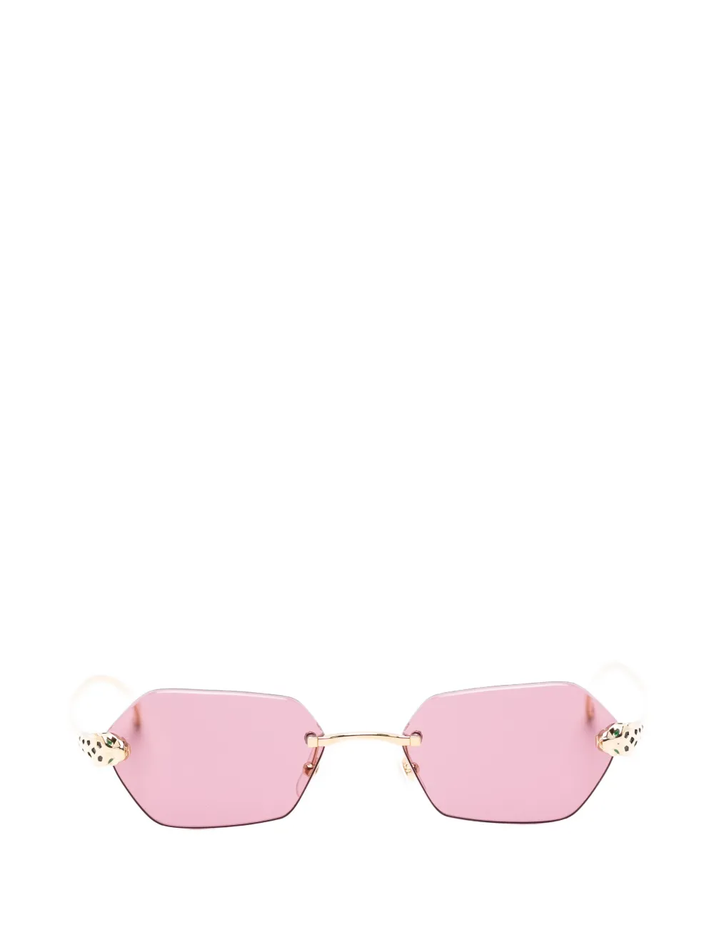 Cartier Eyewear geometric rimless sunglasses - Gold