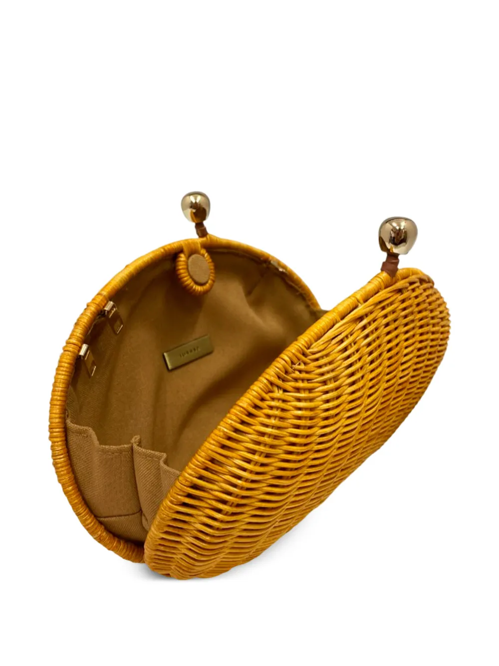  Serpui Claire Wicker Clutch Bag - Yellow 