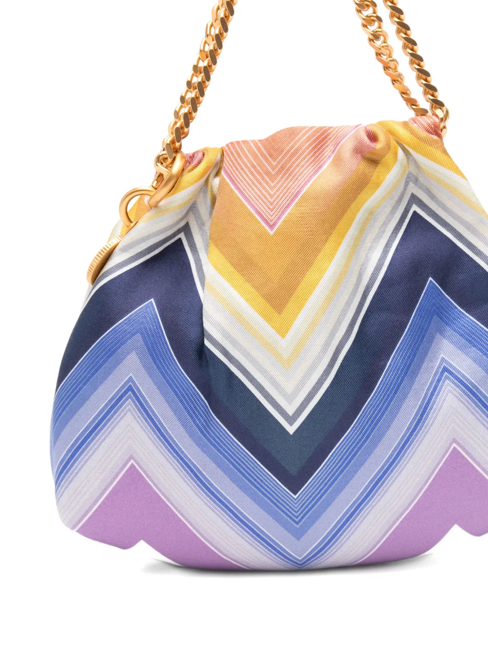 Missoni Wave zijden shopper met trekkoord en ketting Blauw