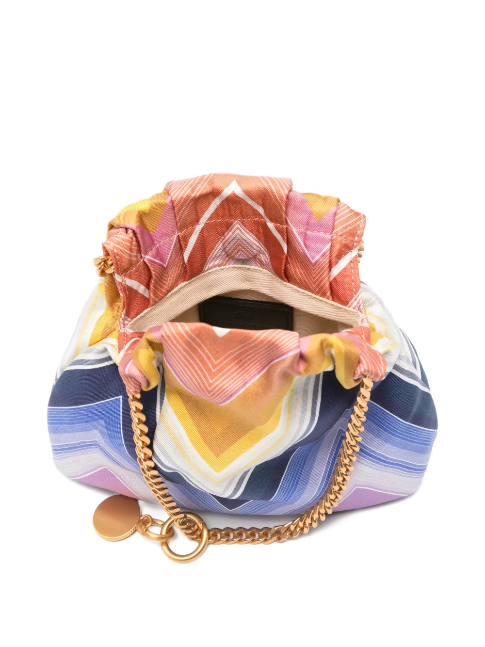 Missoni Wave zijden shopper met trekkoord en ketting Blauw
