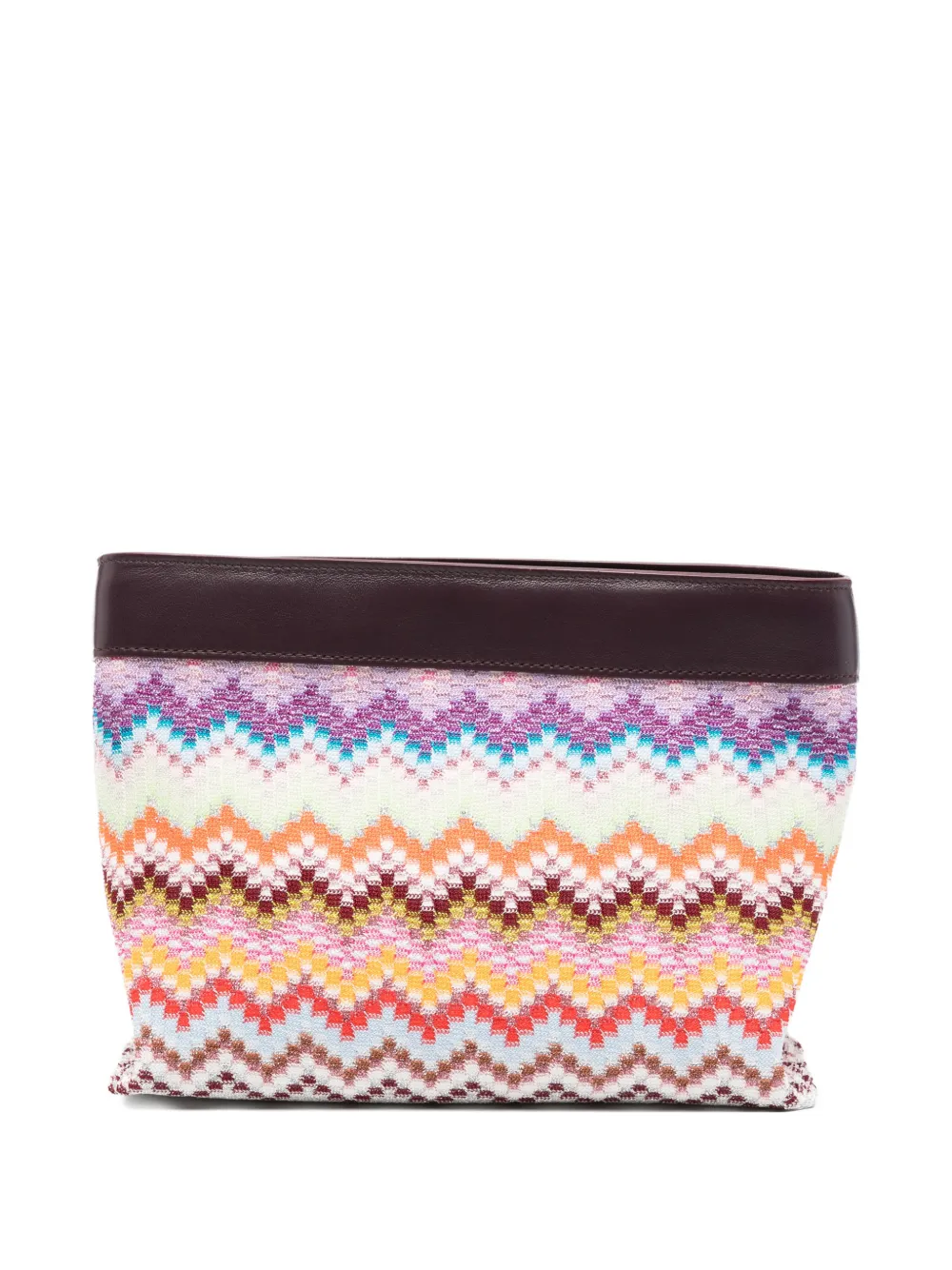 Missoni large Raschel zig zag clutch bag - Viola
