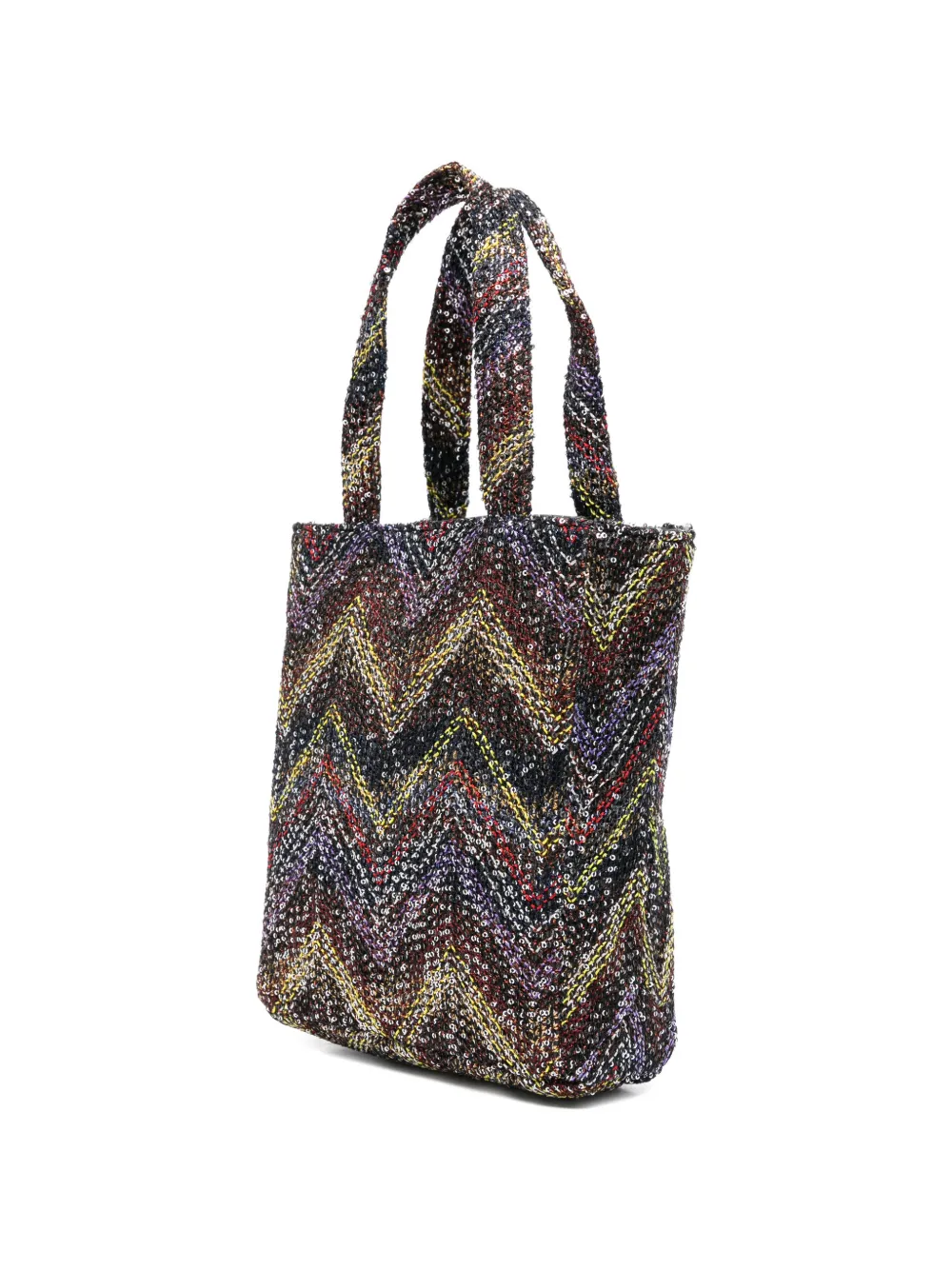  Missoni Mini Caperdoni Sequin Chevron Tote Bag - Black 