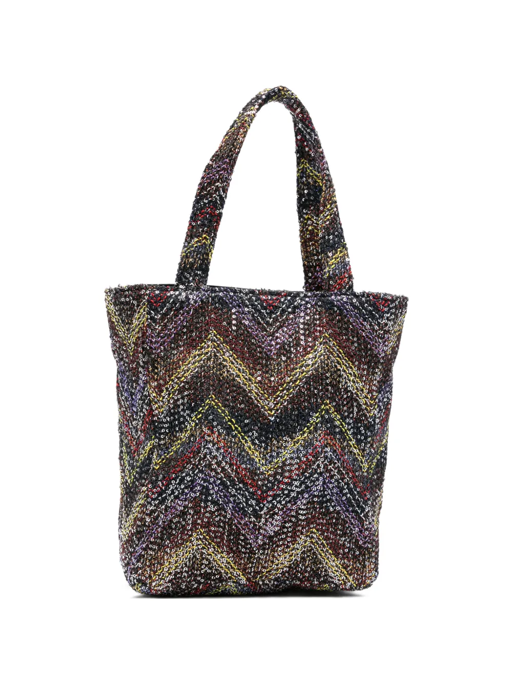Missoni mini Caperdoni sequin chevron tote bag - Nero