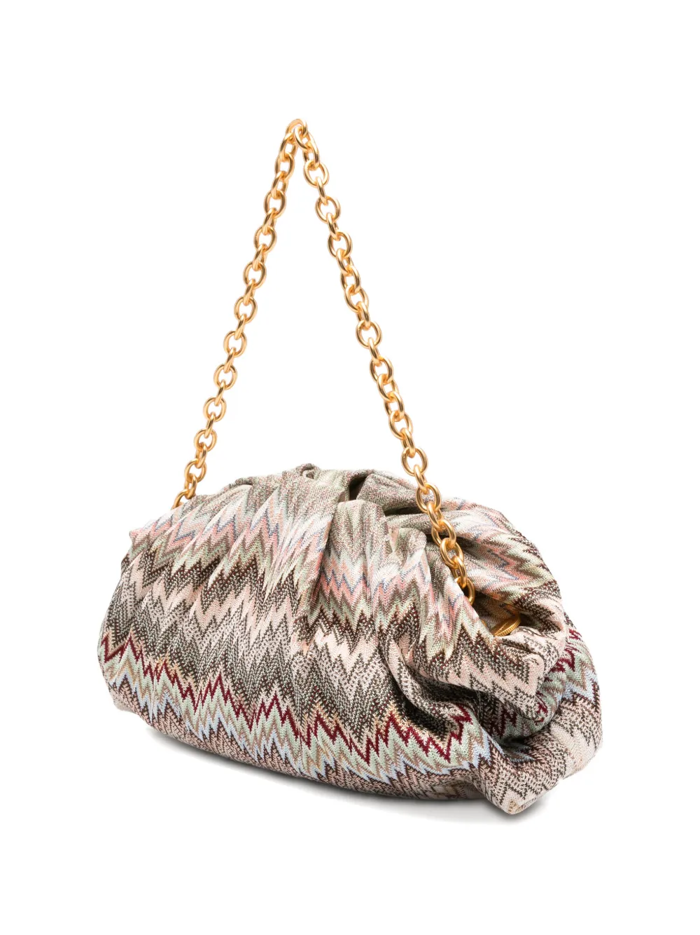 Missoni Raschel clutch met zigzag patroon Beige