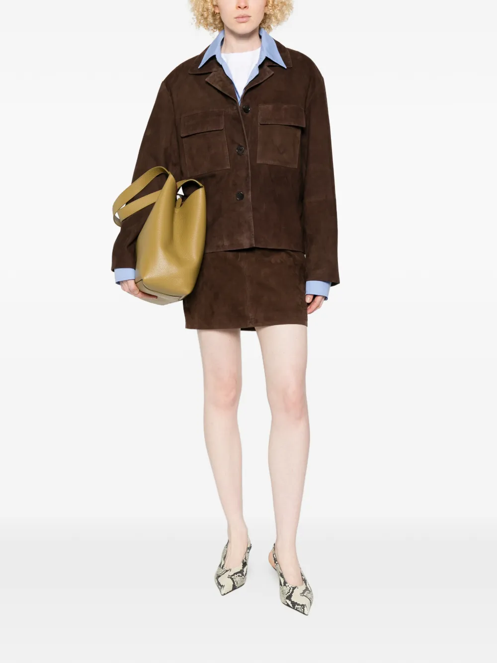  Arma Melody Leather Mini Skirt - Brown 