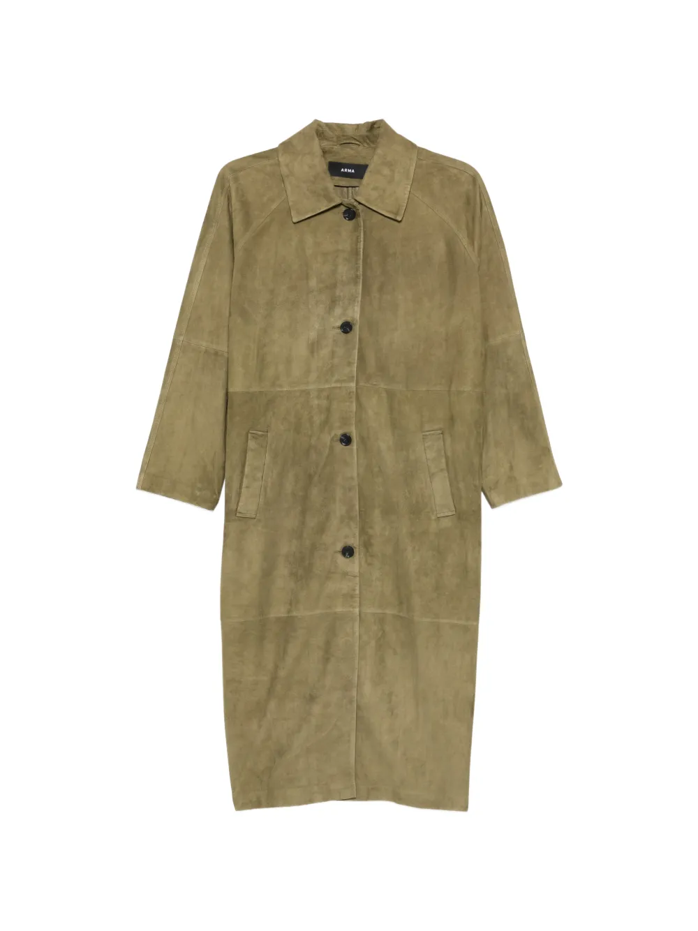 Arma Judy button suede coat - Green