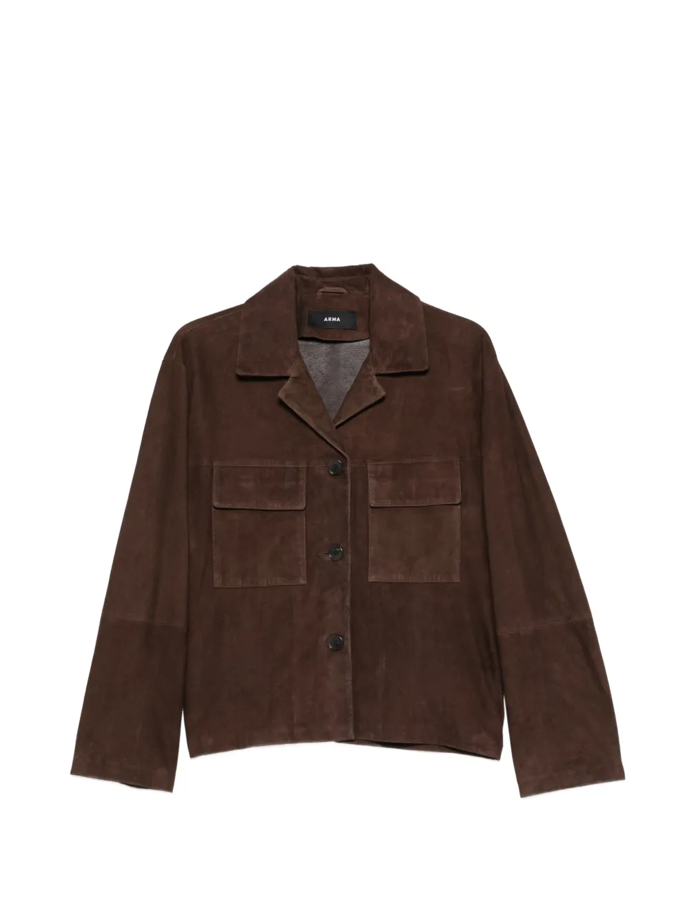 Arma Flore flap-pocket suede jacket - Braun