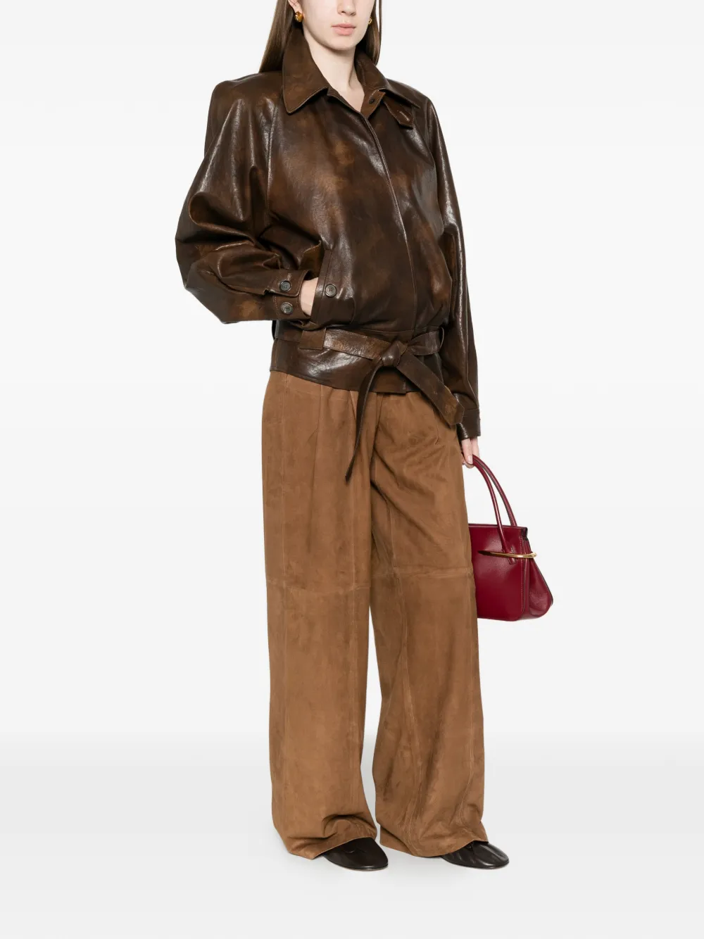  Arma Straight Leg Trousers - Brown 