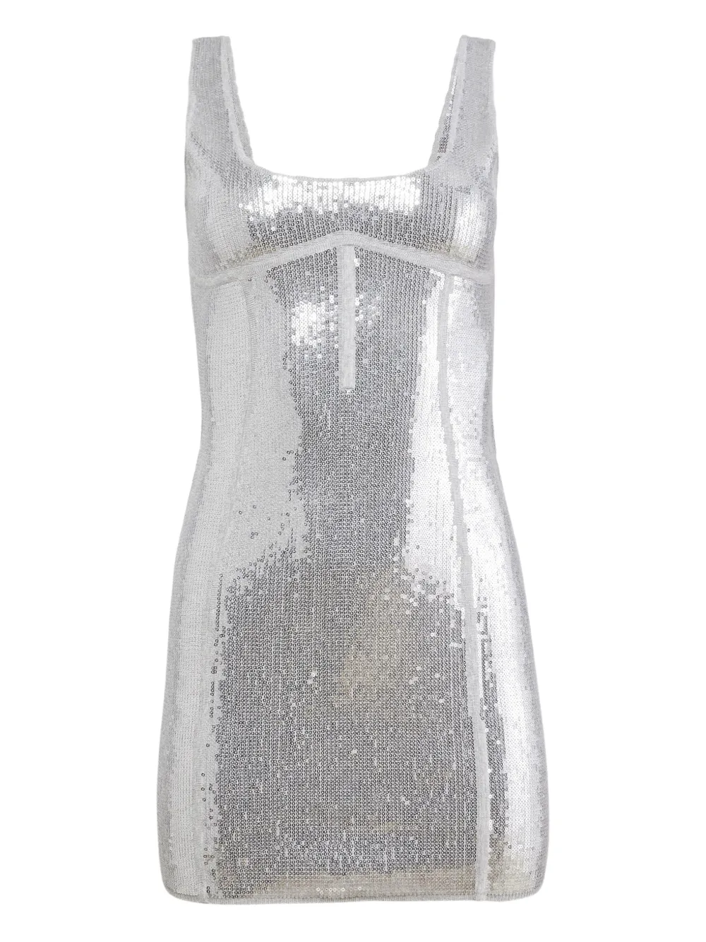 Fleur Du Mal sequin knit bodycon dress - Argento