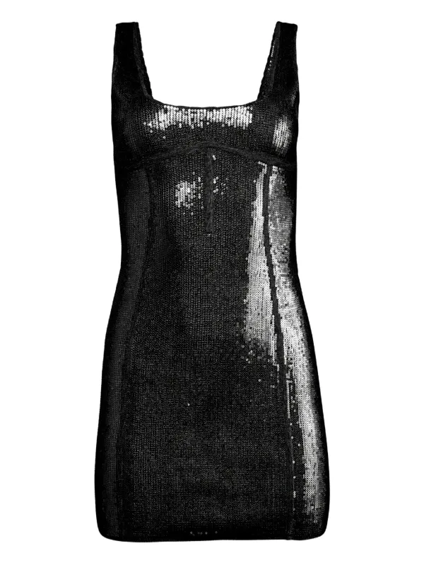 black sequin knit mini dress Fleur Du Mal | A built Roman Garden Romance BCBGMAXAZRIA Shift dress - Colour:Neutral Grey