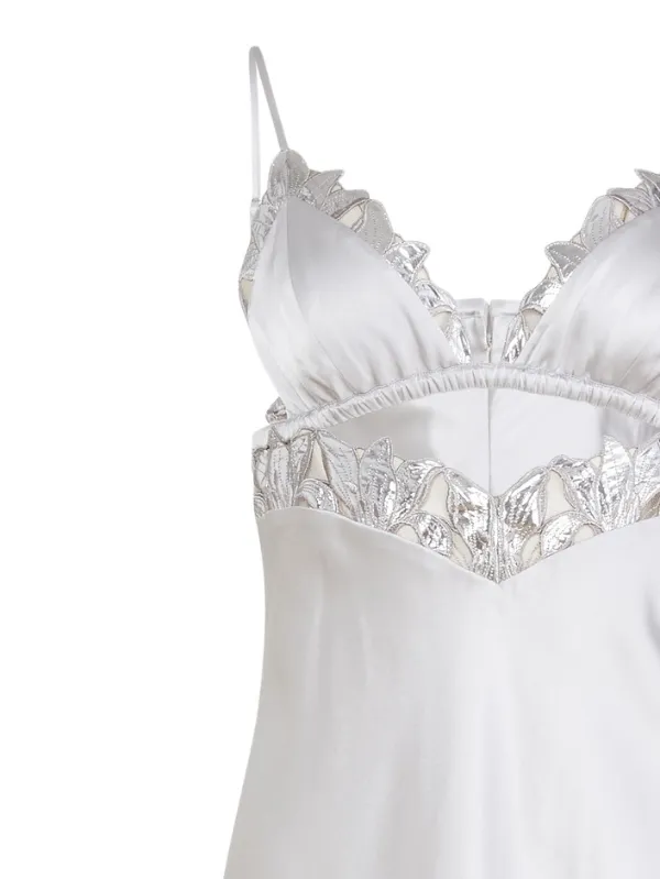 fleur du mal silver dress Embellished Midi Dress